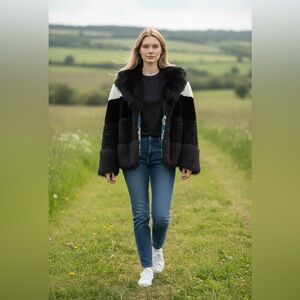 Celest Bibhu “Murder on The Orient Express” Faux fur cape. Limited Edition NWT